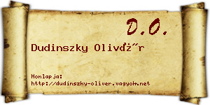 Dudinszky Olivér névjegykártya